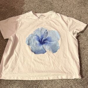 Ardene hibiscus white tee